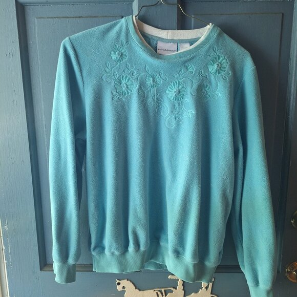 alfred dunner green long sleeve shirt - Picture 1 of 10